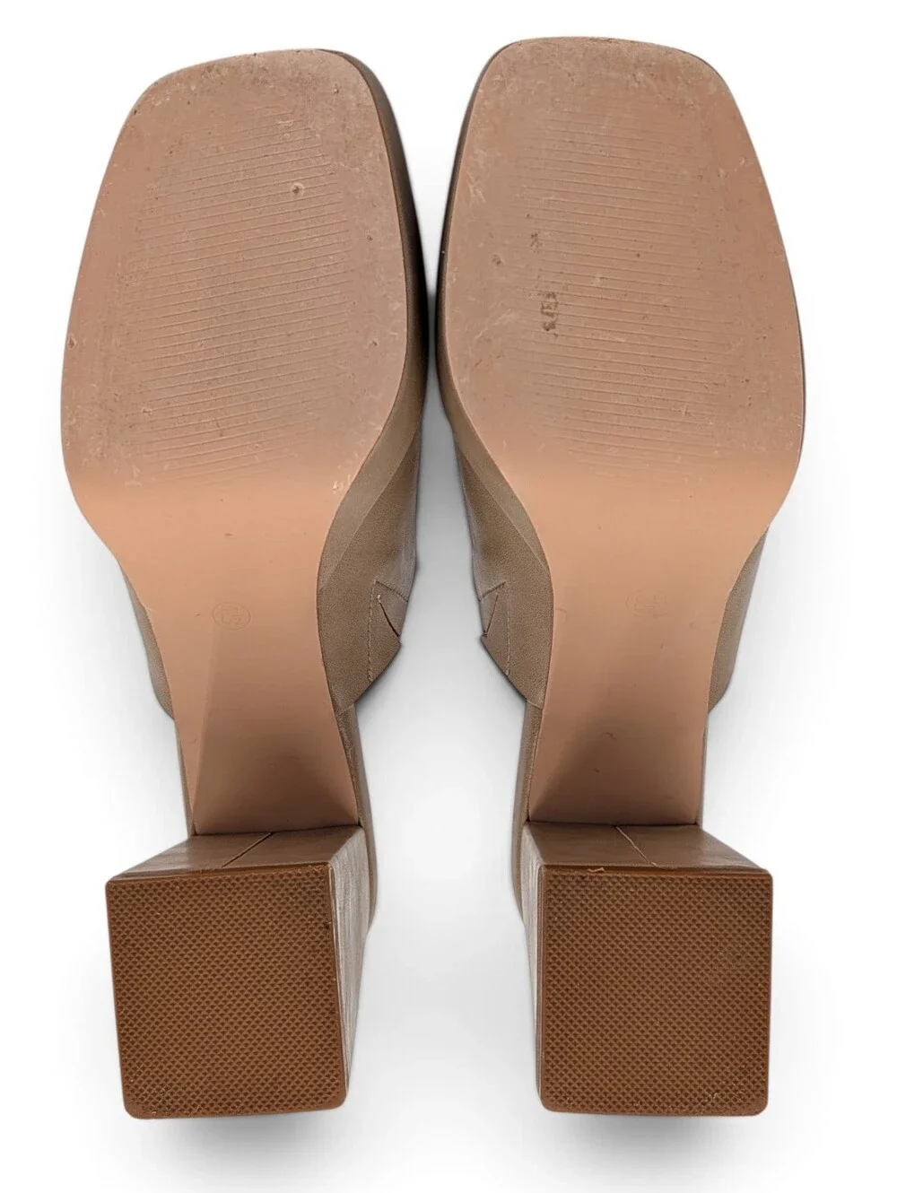 CCOCCI Sz 8.5 Doris Natural/Taupe Platform Heeled Sandals Y2K Block Heels
